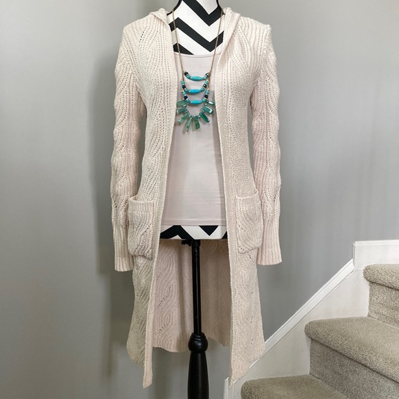 saltwater LUXE Sweaters - Saltwater Luxe Chenille Long Open Hooded Cardigan Sweater